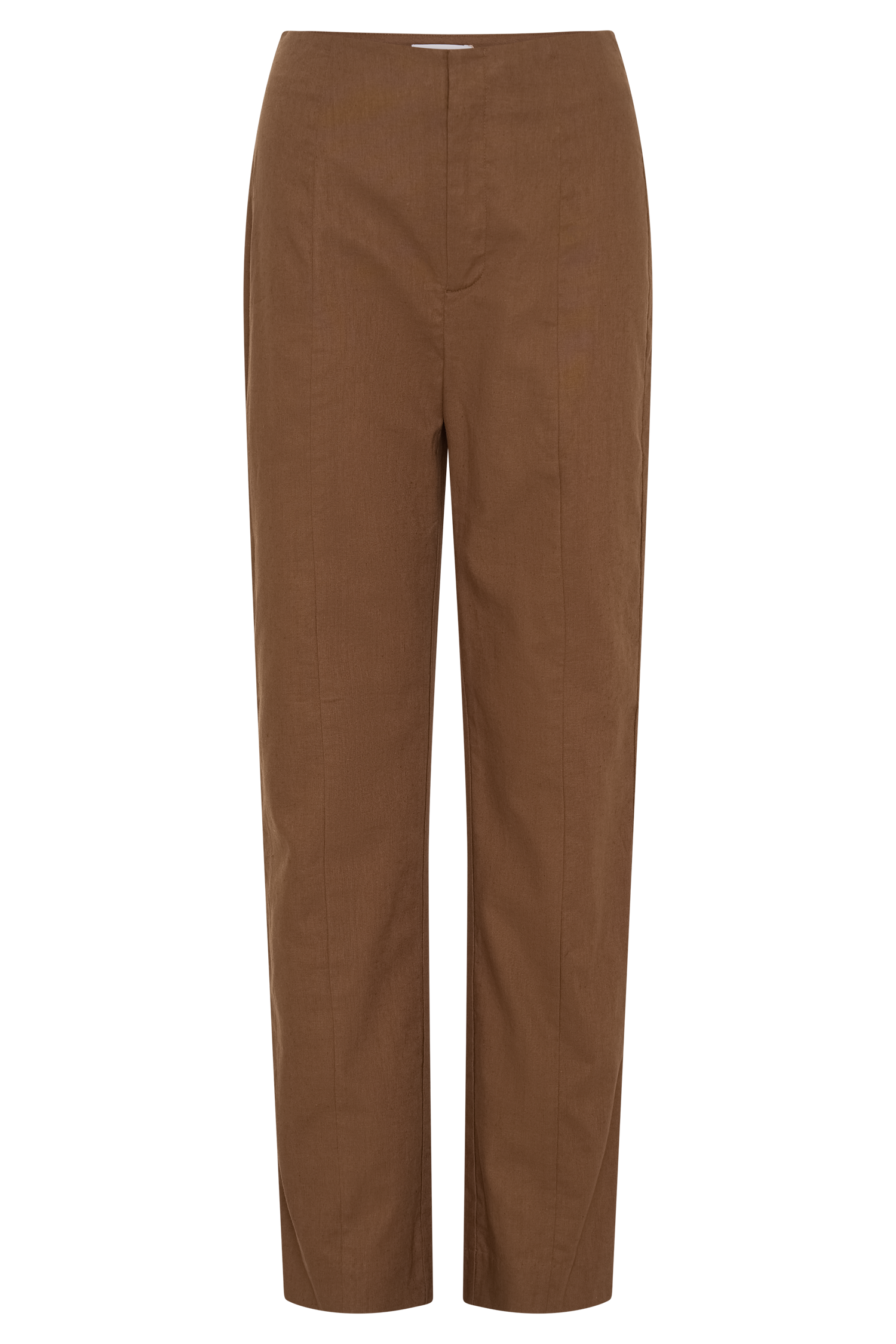 Dora Linen Straight Leg Pant - Cacao Brown、mySite、solidvoid
