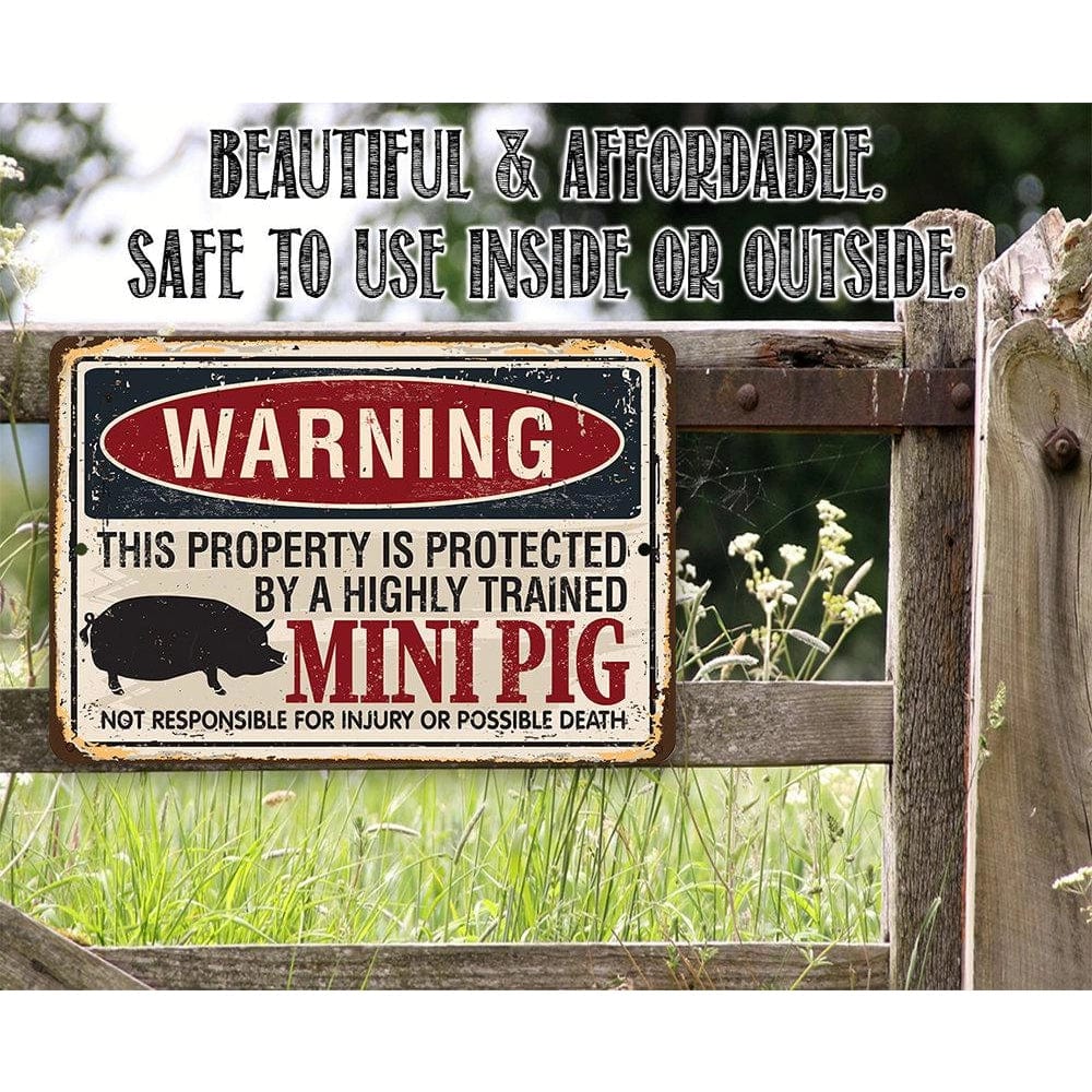 Property Protected By Mini Pig - Made in the USA Metal Sign、mySite、g9winljtr