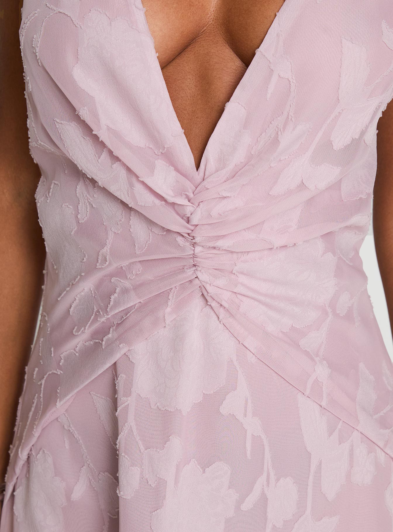 Frederica Plunge Burnout Maxi Dress Mauve、mySite、solidvoid