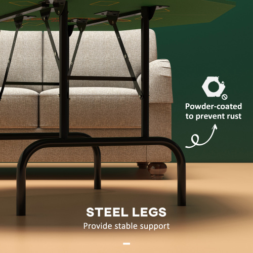 Soozier Poker Table Foldable 47" Octagon Casino Table Blackjack Texas Holdem Poker Table for 8 Players with Chips Tray and Cup Holders, Green、、casual