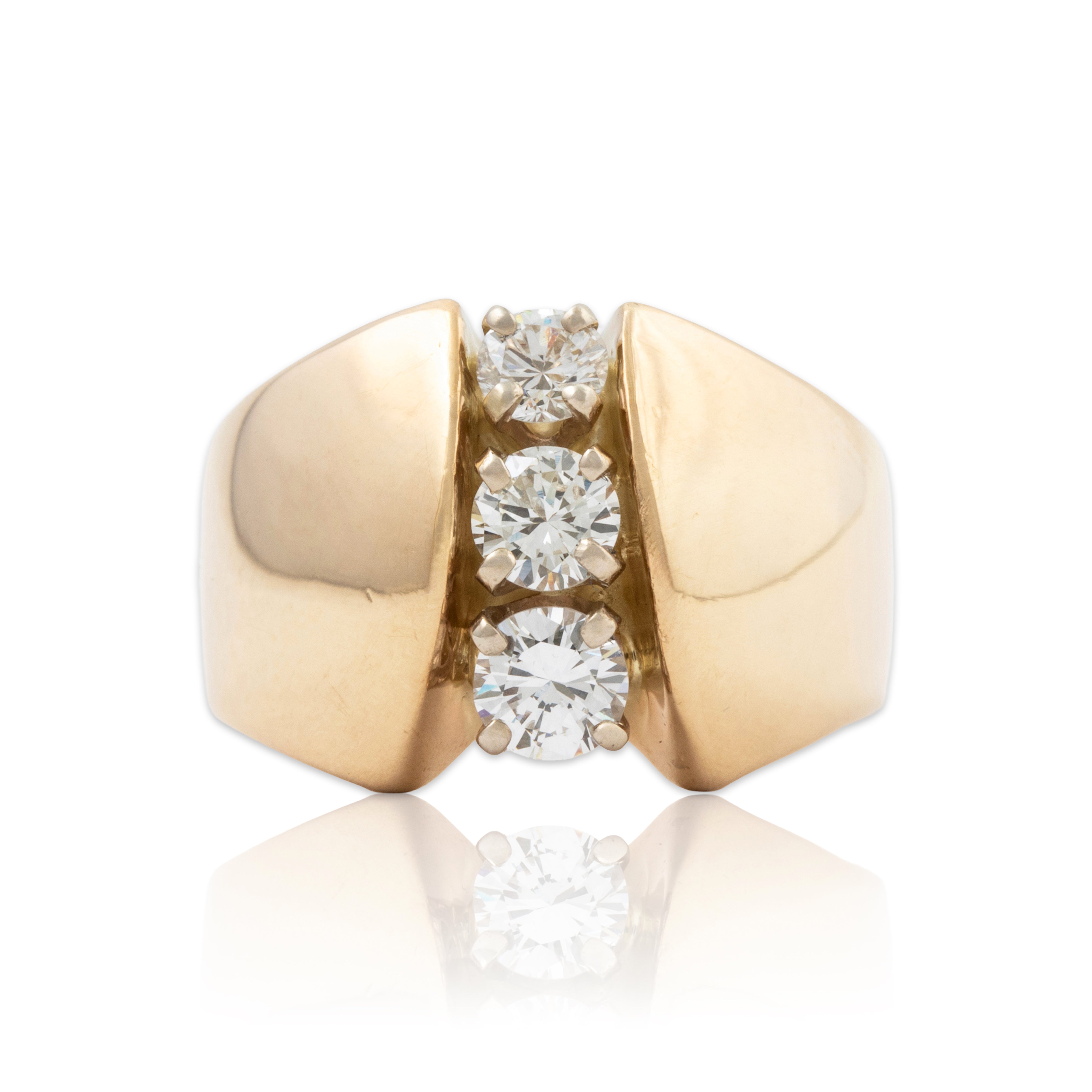 Vintage Heavy 14k Yellow Gold .645cttw Diamond Stoplight Brilliance Ring 5.75、mySite、hinf8tx79