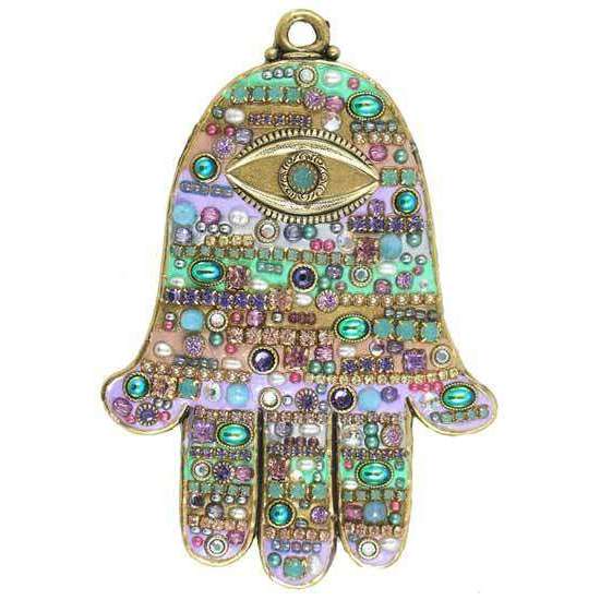 Michal Golan Swarovski Crystal Wall Hamsa in Spring Shades、mySite、topwebapps