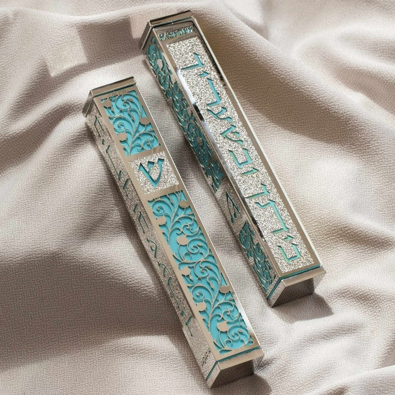 Silver and Turquoise Pomegranate Mezuzah、mySite、topwebapps