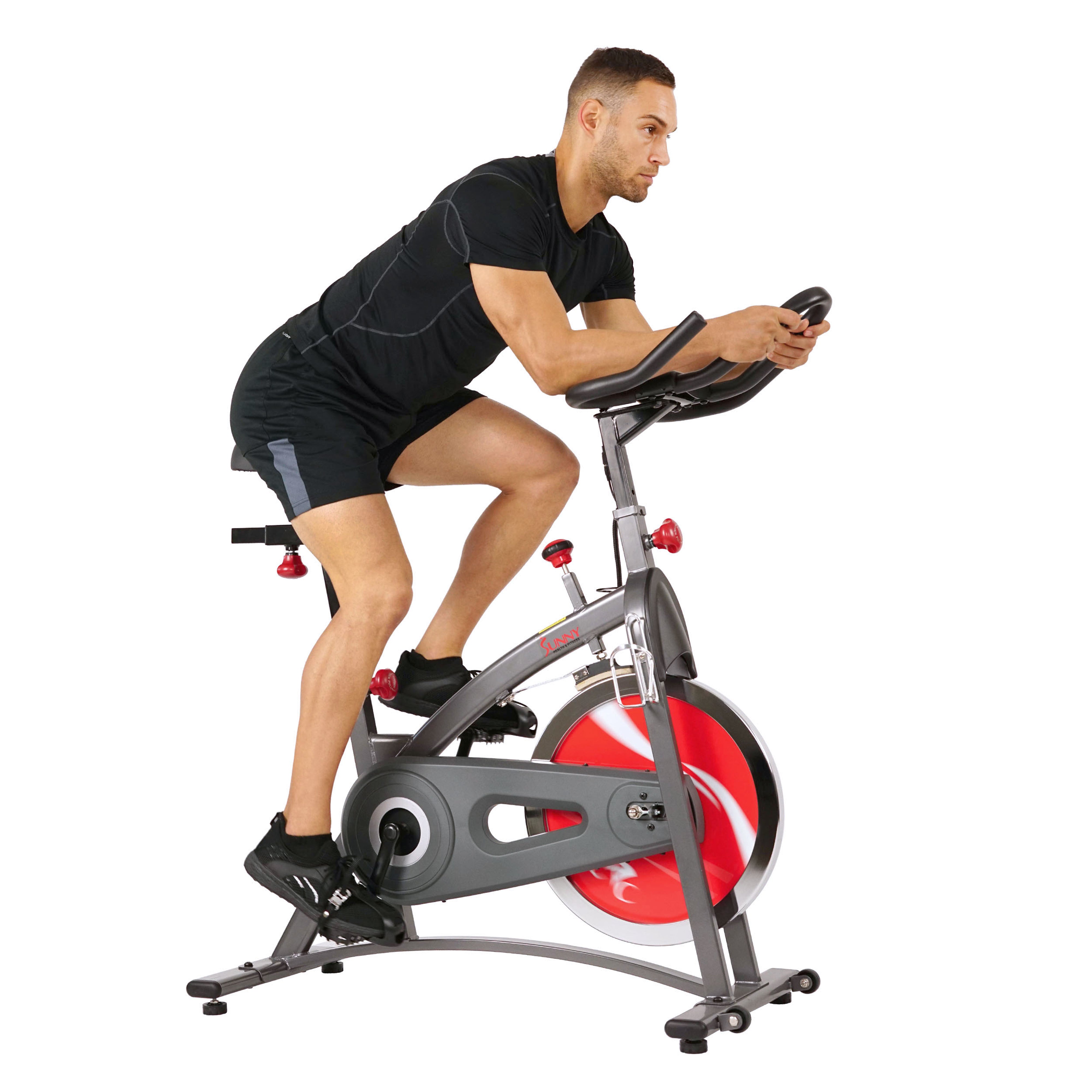  Belt Drive Exercise Bike Indoor Cycling Bike w/ LCD Monitor、mySite、ghnorth