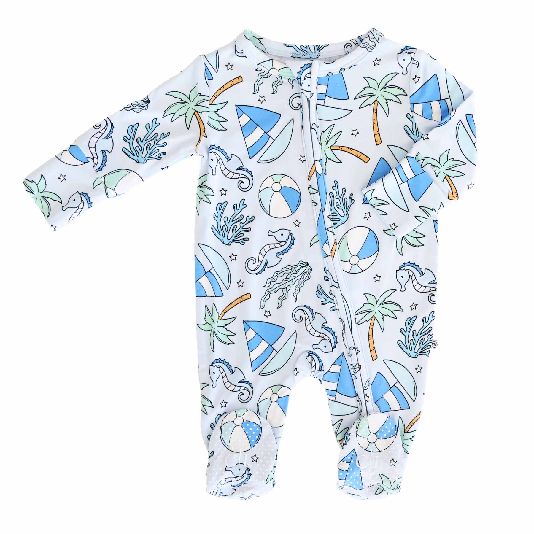  Tiny Tides Zipper Footie | Blue、mySite、layawaytickets