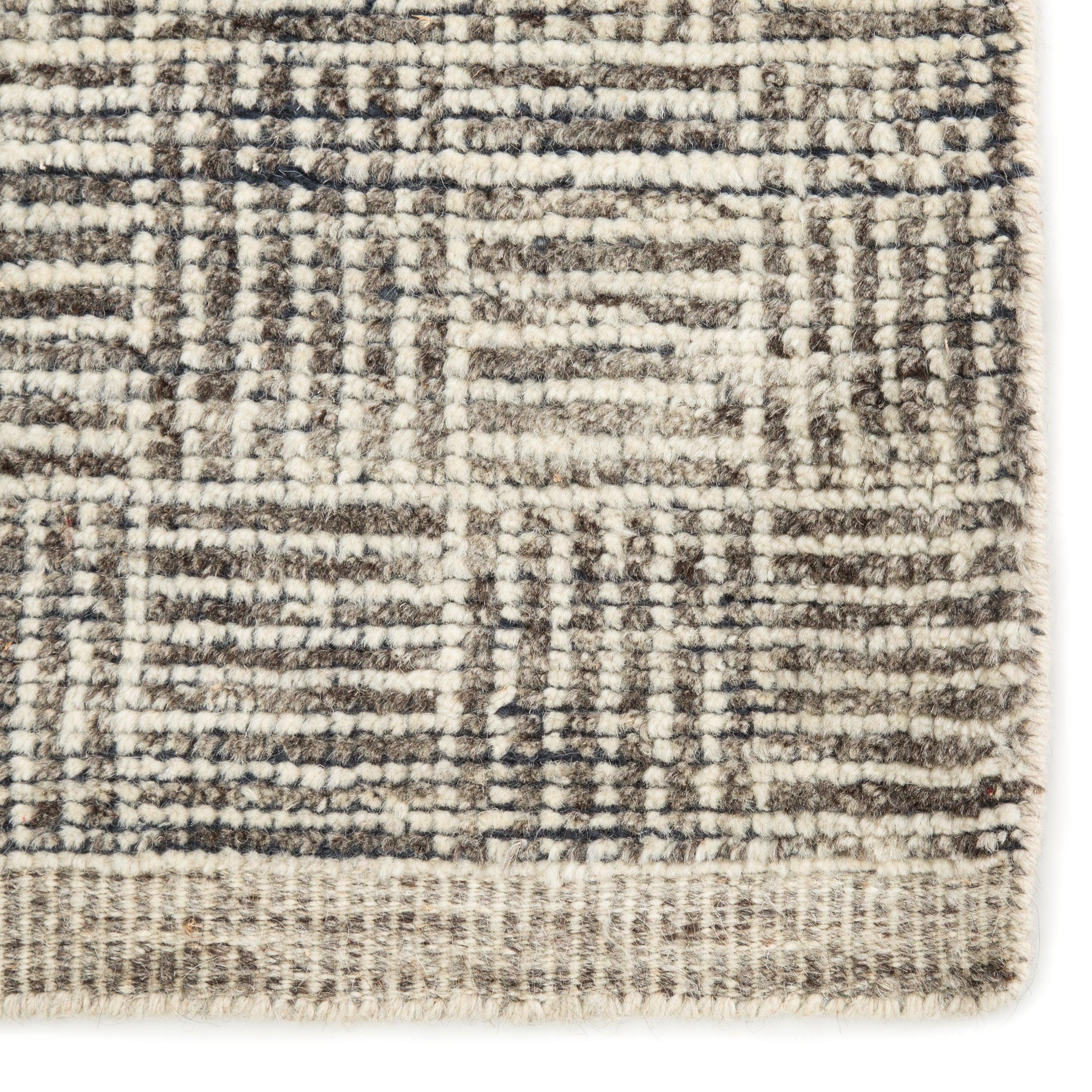 Mugler Hand-Knotted Geometric Ivory Black Area Rug、mySite、gigharbornorthrealestate