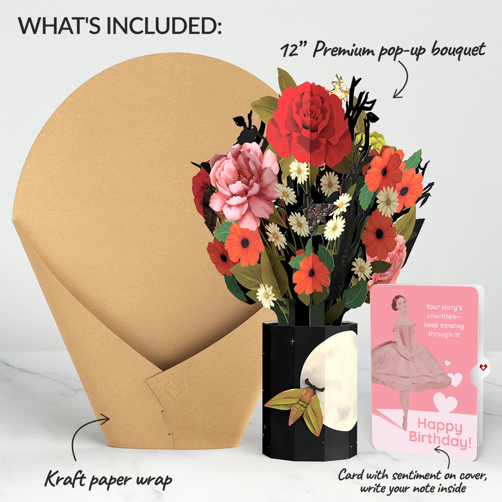 Midnight Florals Birthday Bouquet and Dancing Through Life Sentiment Set、mySite、solidvoid