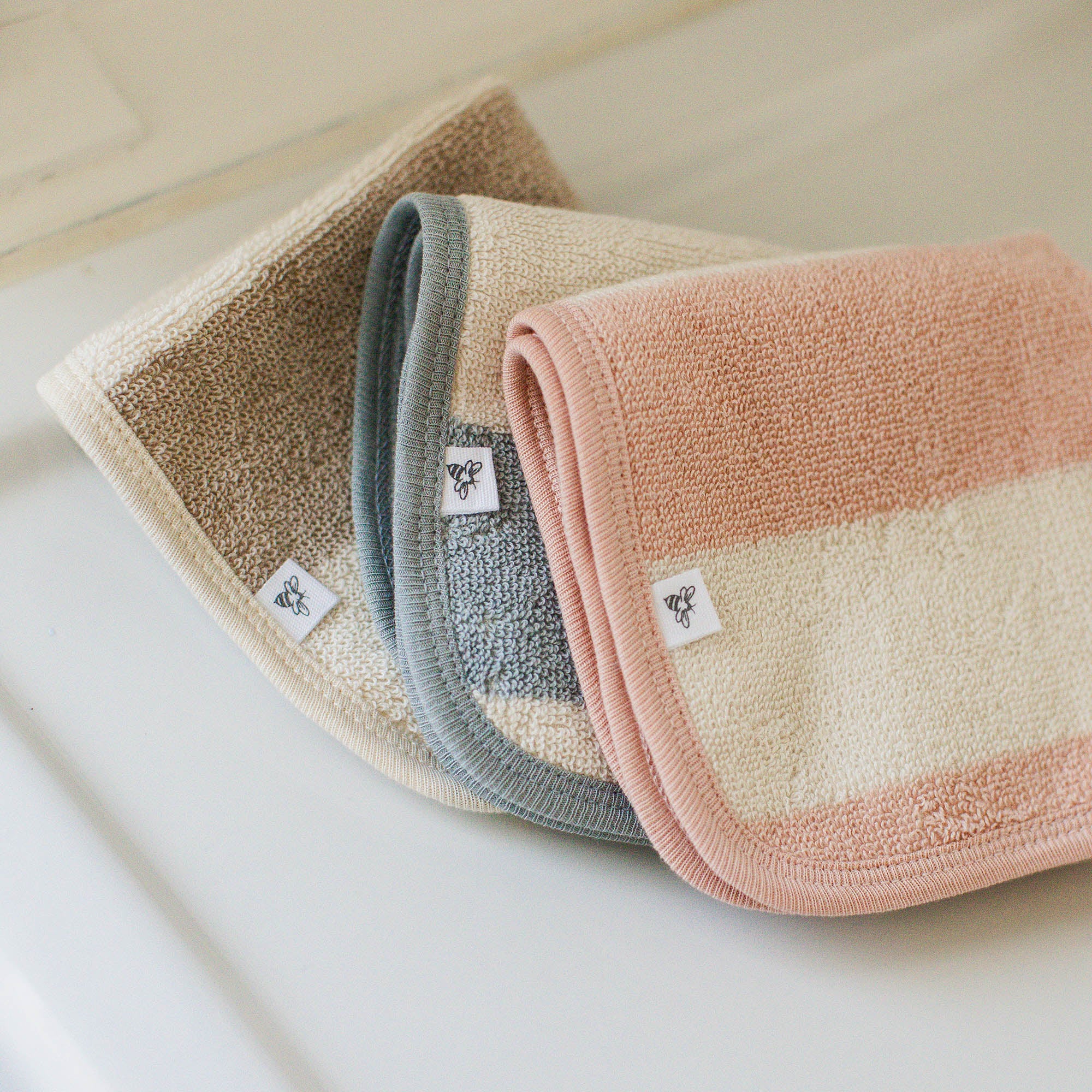  Organic Cotton Rugby Stripe Woven Terry Towel & Washcloth Set - Oat、mySite、layawaytickets