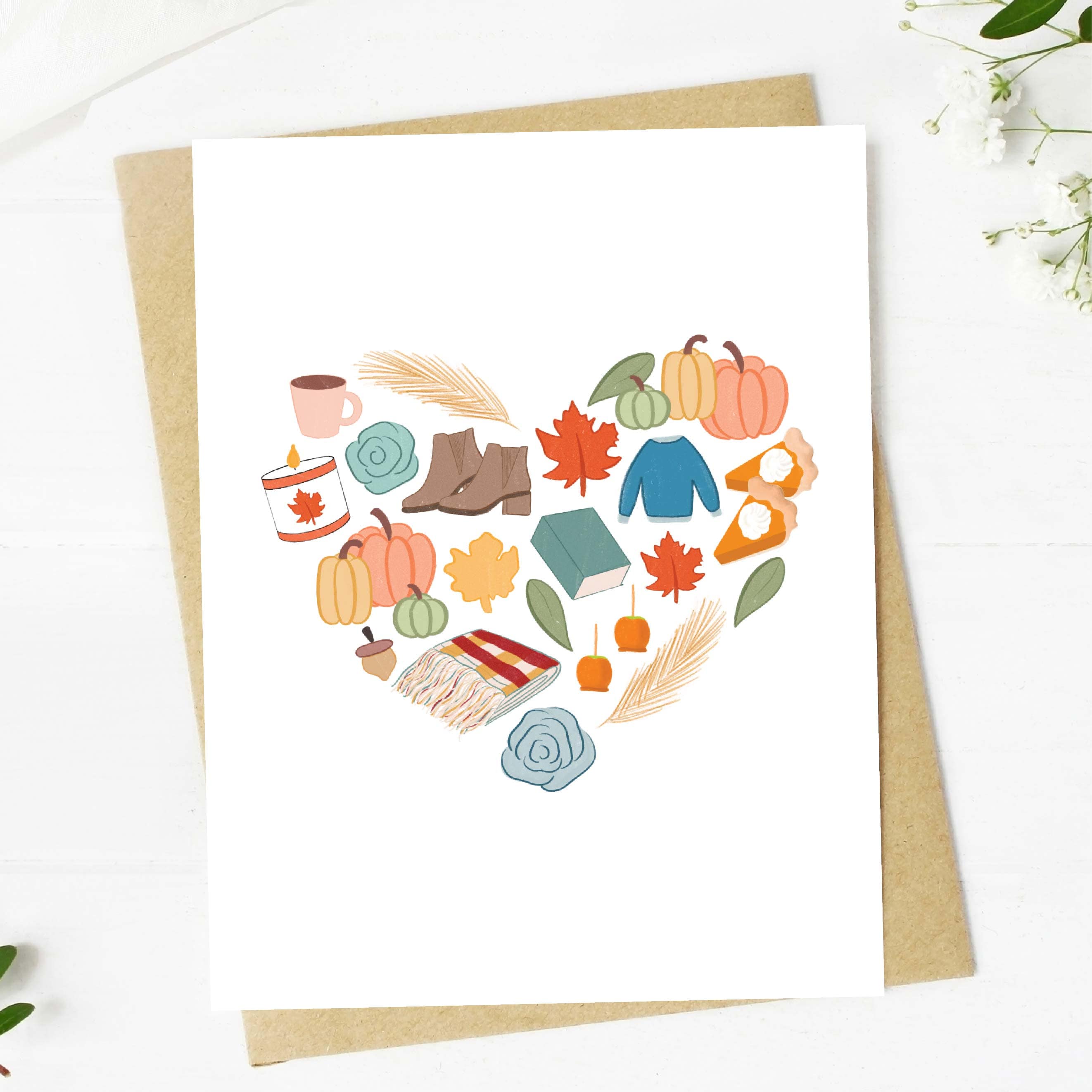  Fall Icons Heart Greeting Card、mySite、elrpsem3k