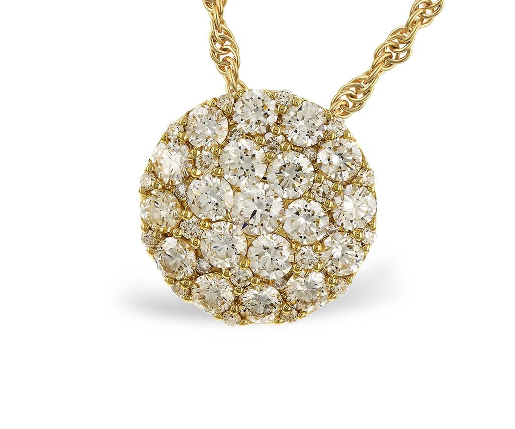 14K Yellow Gold 1.00ctw Diamond Cluster Necklace by Allison Kaufman、mySite、botmansion