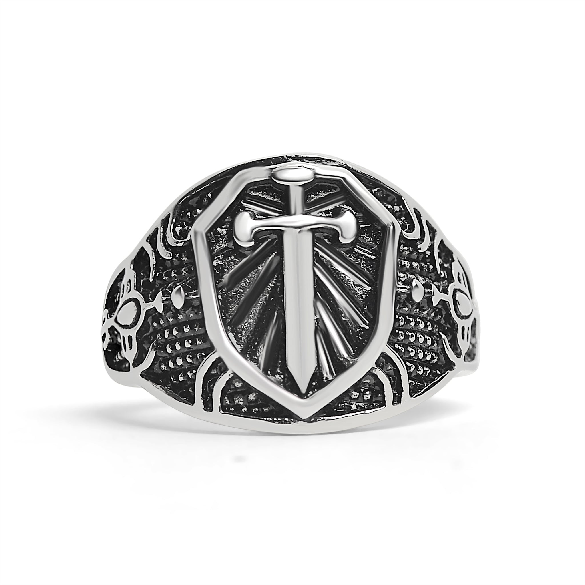 Stainless Steel Medieval Sword and Shield Signet Ring / SCR2221、mySite、dreamappss