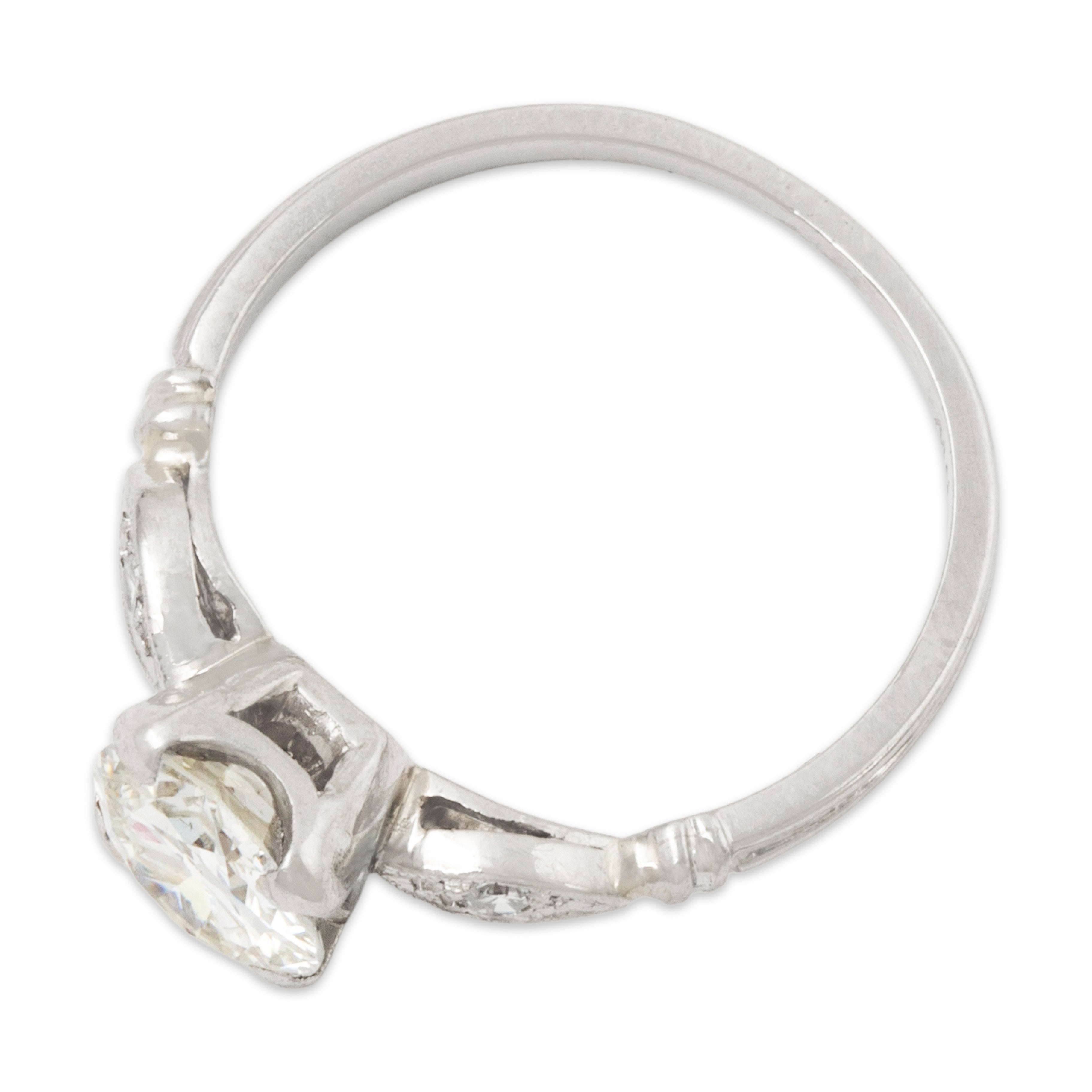 Antique Platinum 1.07cttw Old Mine Cut Diamond Elegant Ring 4.00、mySite、hinf8tx79