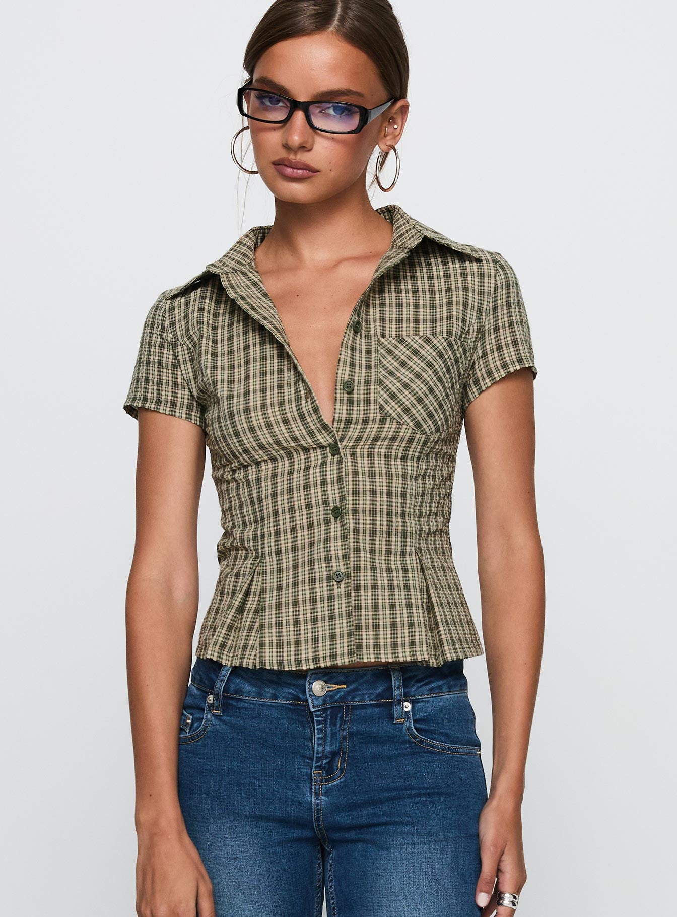 Alma Mater Top Green Check、mySite、solidvoid