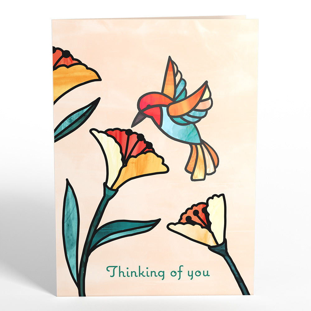 Thinking of You Hummingbird Suncatcher Card、mySite、solidvoid