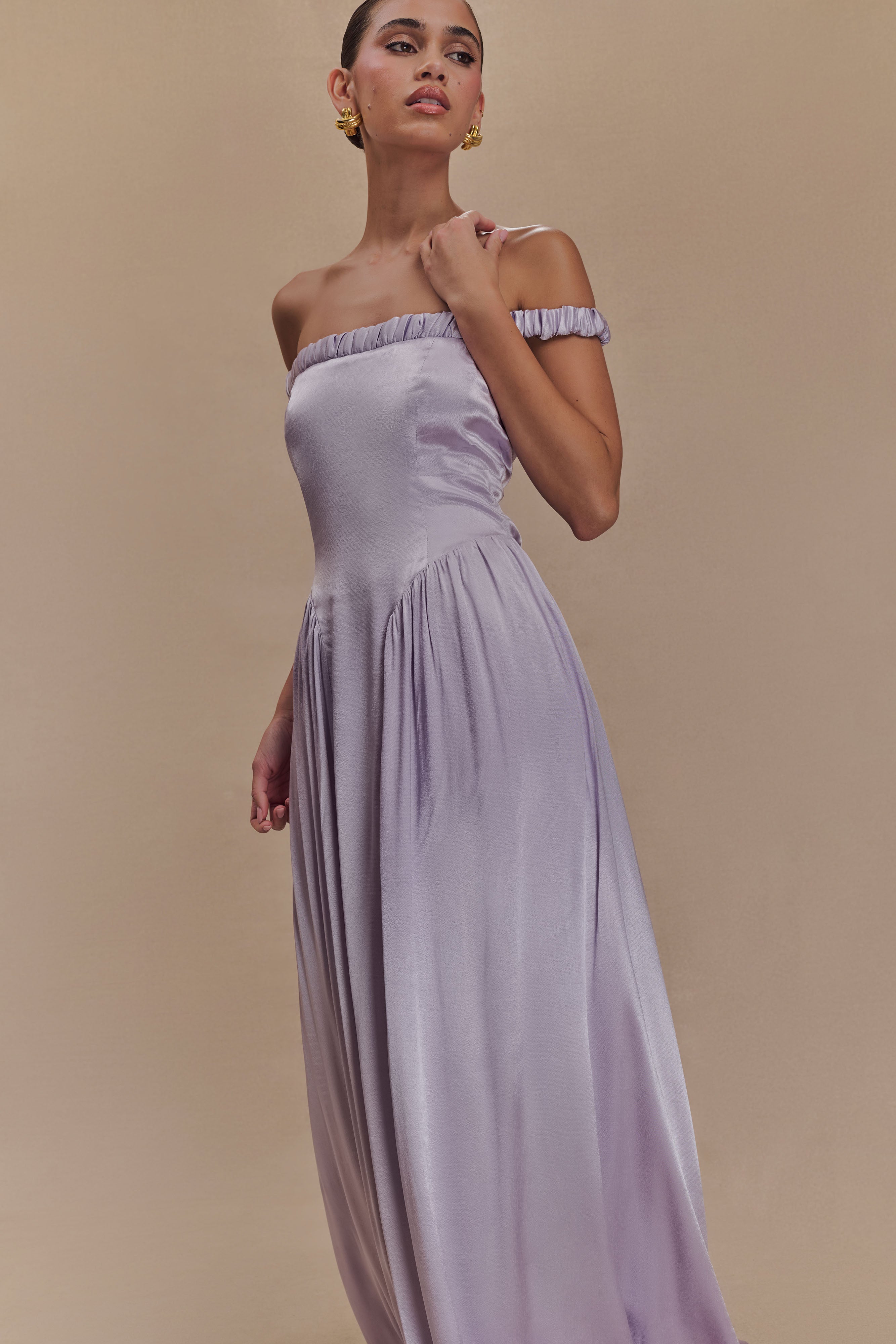 Coco Dropped Waist Maxi Dress - Lilac、mySite、solidvoid