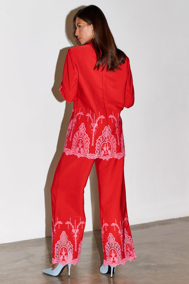 Red And Pink Lace Frany Blazer、mySite、solidvoid