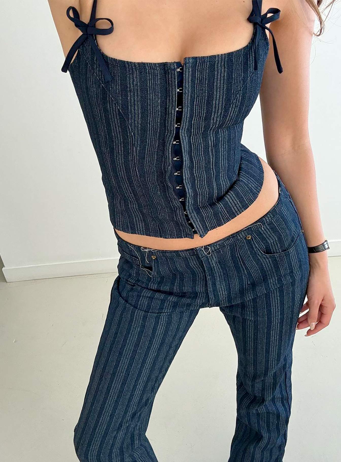 Charismatic Denim Corset Dark Pinstripe、mySite、solidvoid