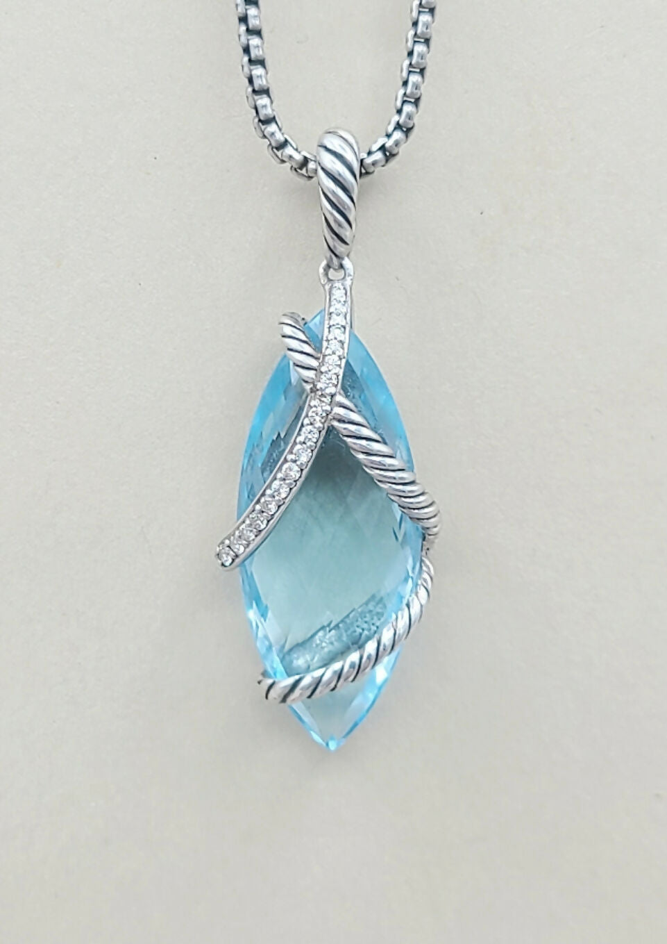 David Yurman Cable Wrap Pendant Blue Topaz & Diamonds、mySite、hinf8tx79