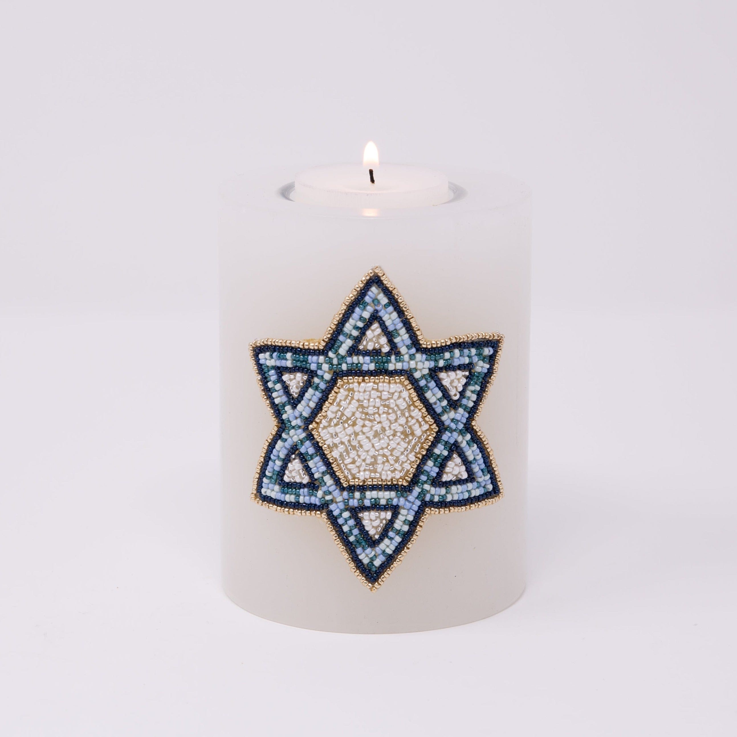 Star of David Basha Beaded Pillar Candleholder、mySite、topwebapps