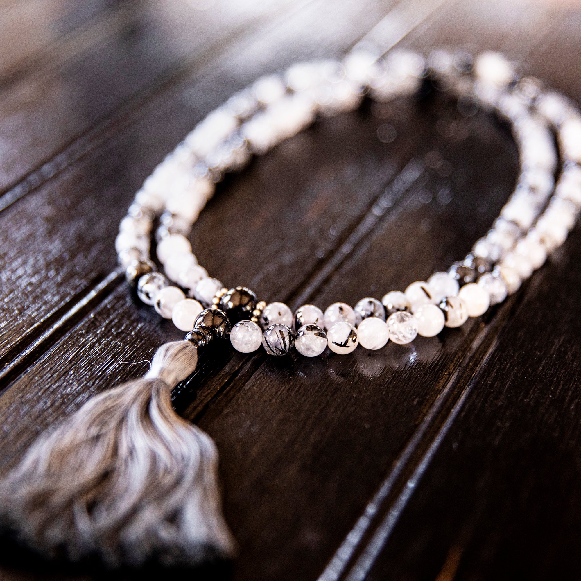 Tourmalated Quartz with Black Onyx Mala、mySite、topwebapps