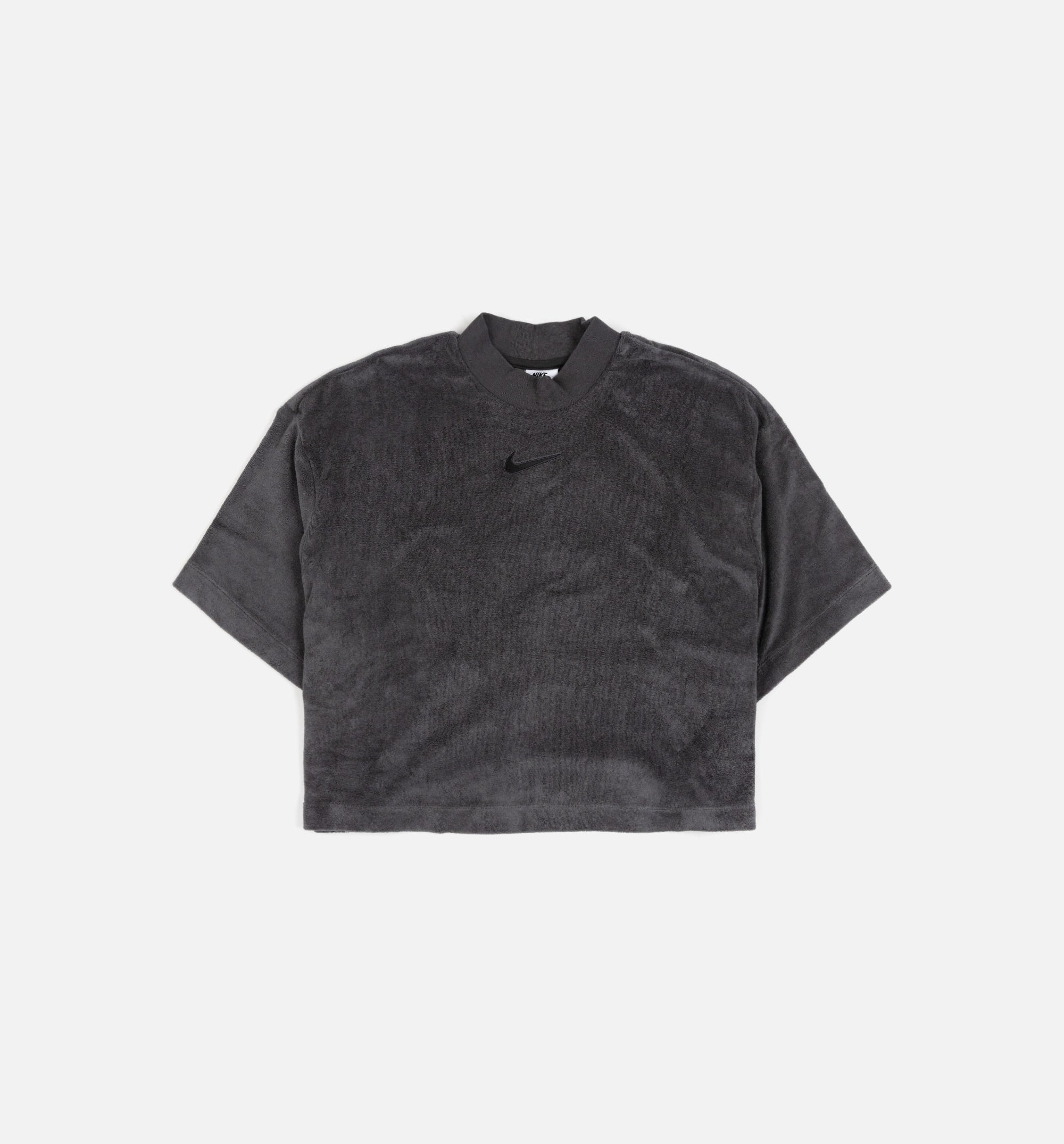 NSW Mock Neck Terry Top Womens Short Sleeve Shirt - Grey、mySite、dreamappss