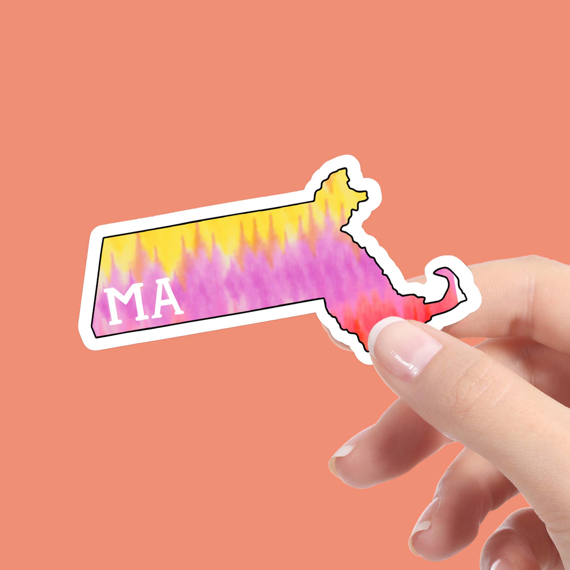  Massachusetts Tie Dye Stripes Sticker、mySite、elrpsem3k