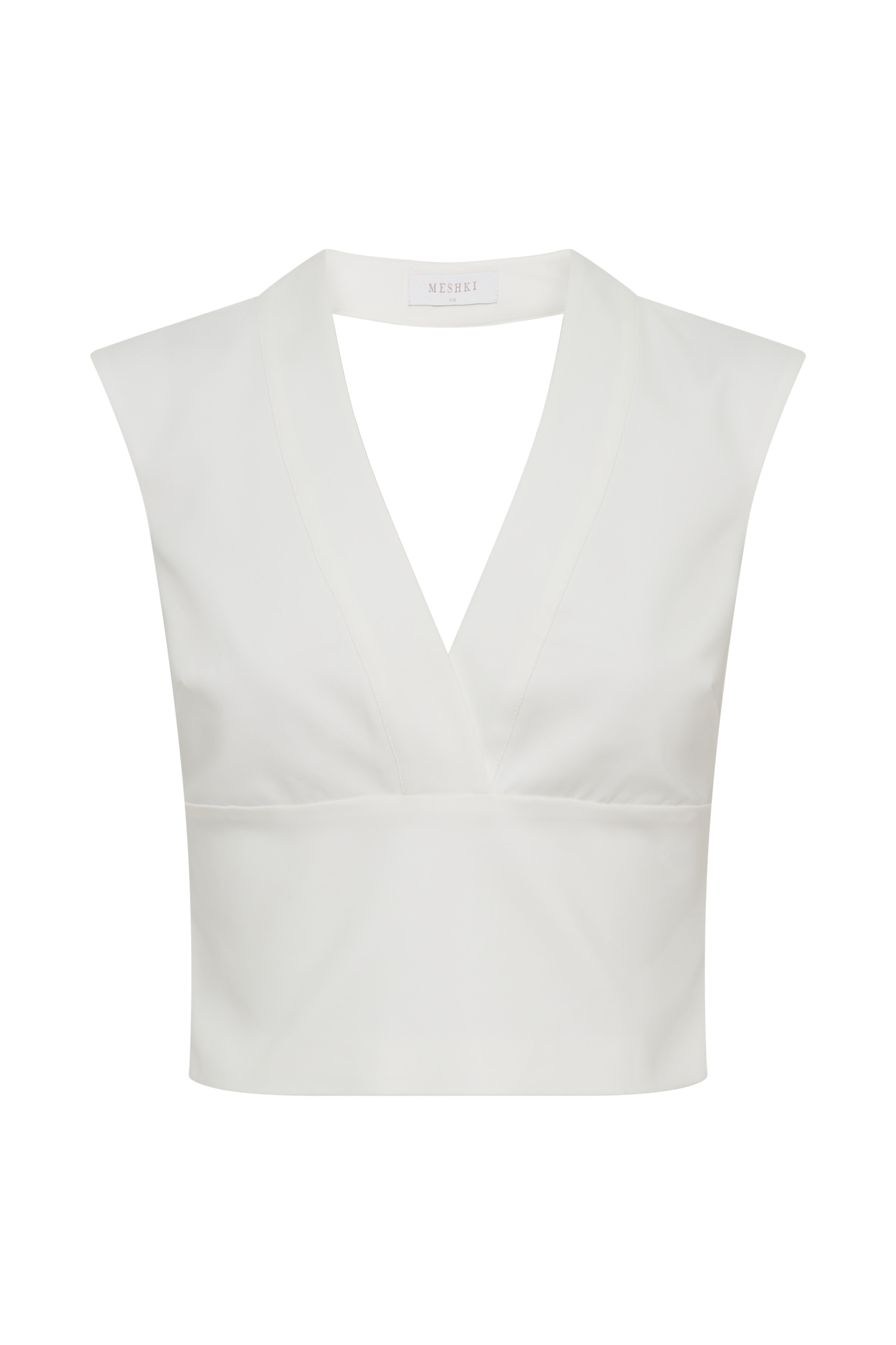 Jemima Sleeveless Cross Over Top - White、mySite、solidvoid