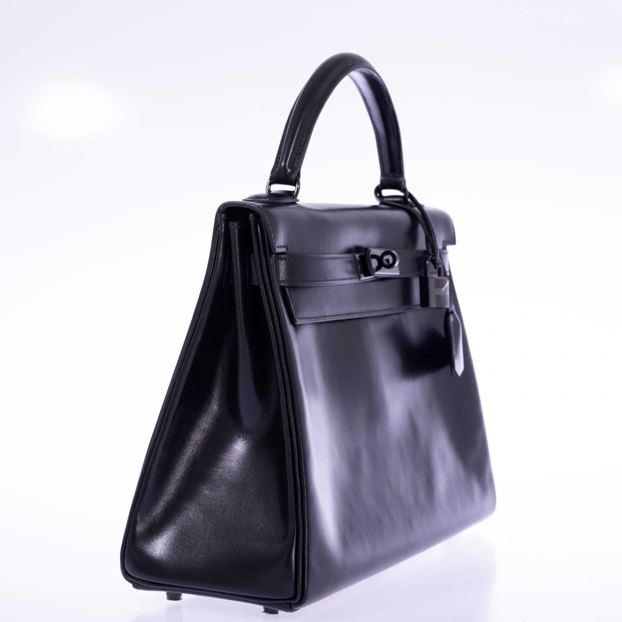 Hermès Kelly 32 Retourne So Black Box Leather Black PVD Hardware、mySite、garminoutage.com