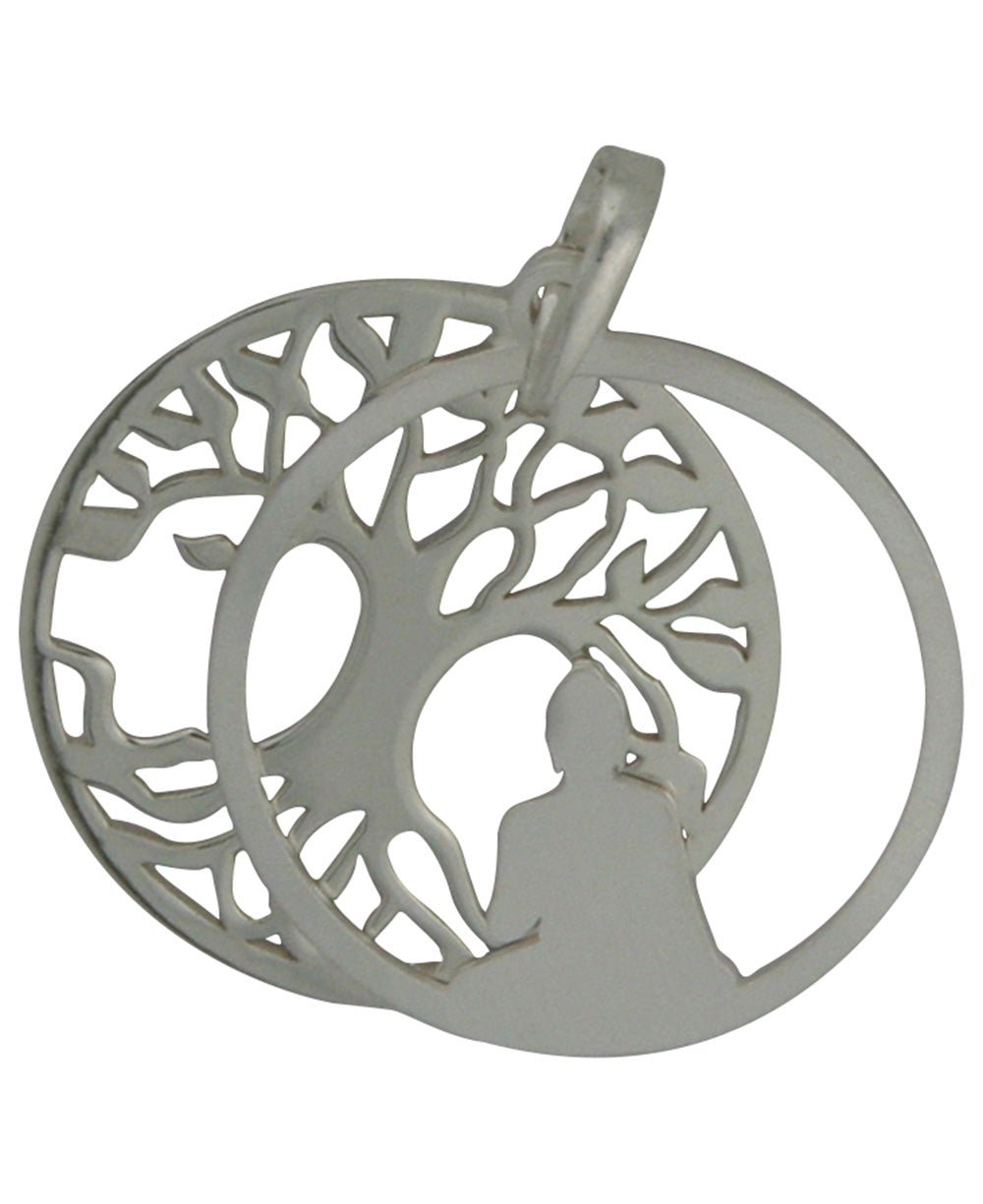 Buddha Pendant with Layered Bodhi Tree in Sterling Silver、mySite、topwebapps