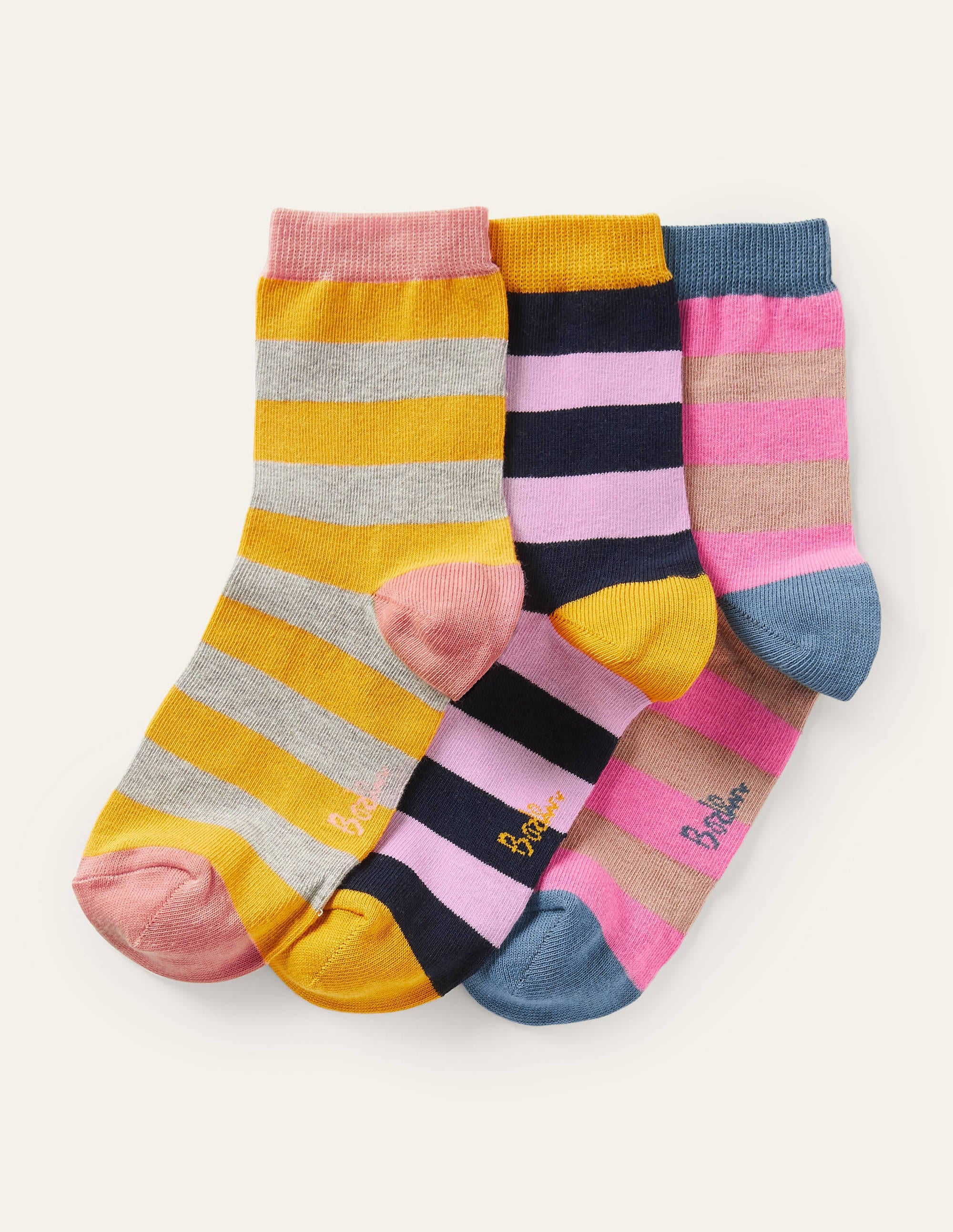  Three Pack Ankle Socks-Stripe、mySite、ashleygrahame