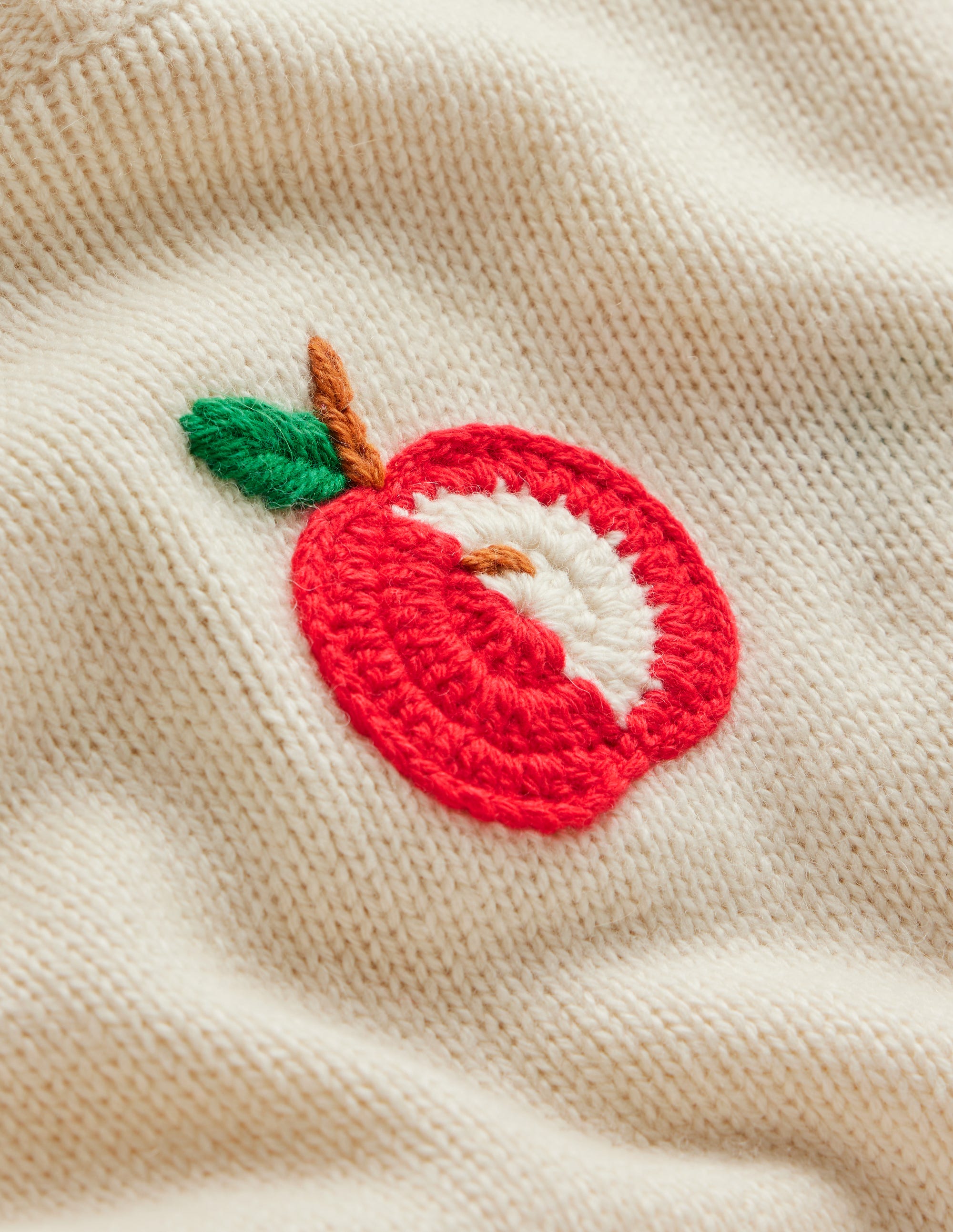  Novelty Embroidered Sweater-Warm Ivory, Apples、mySite、ashleygrahame