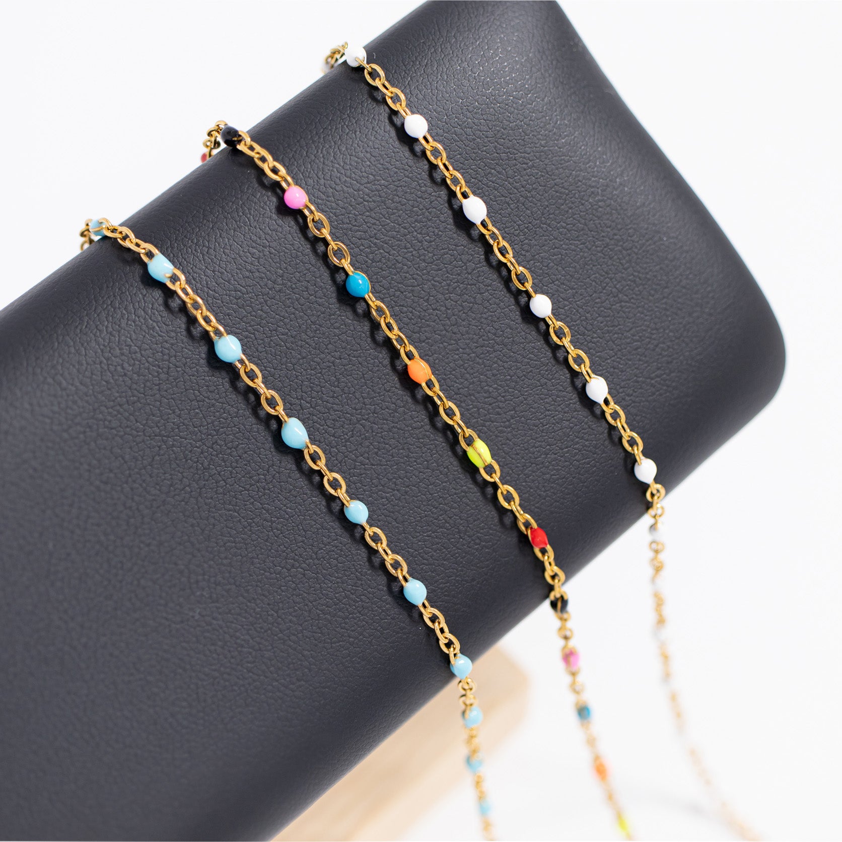 18K Gold Stainless Steel Turquoise Chain Necklace / CHN0094、mySite、dreamappss