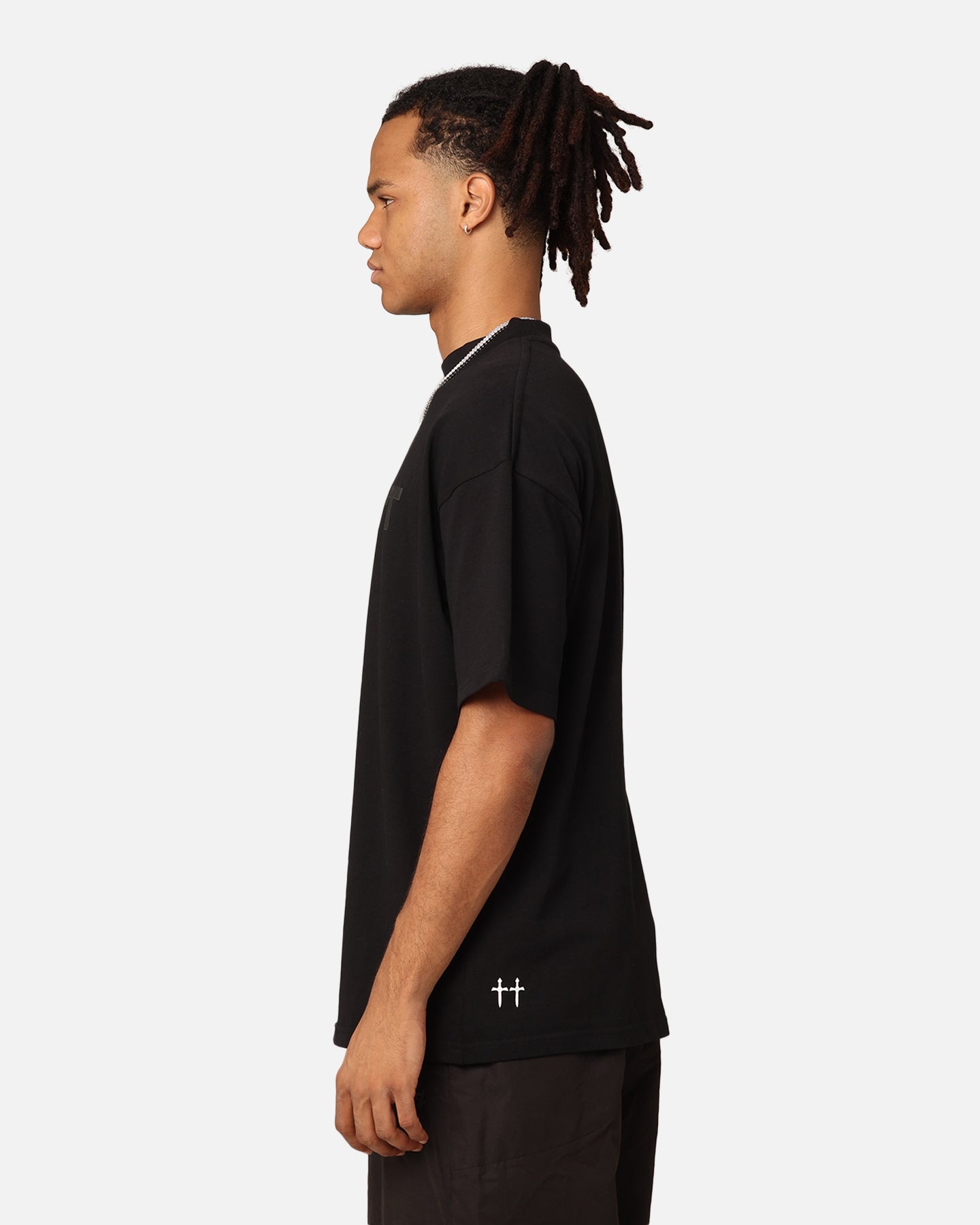 Saint Morta Scripture Mock Neck T-Shirt Black、mySite、zt4zffjzw