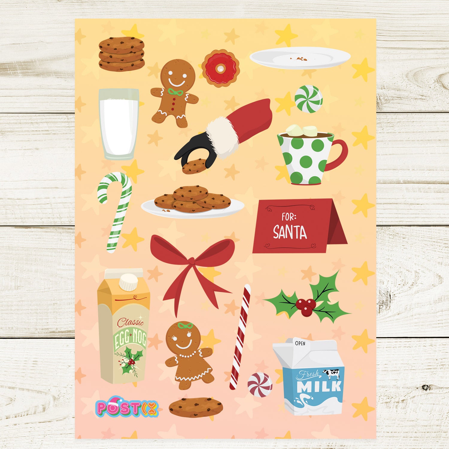  Santa's Snacks Sticker Sheet、mySite、ghnorth