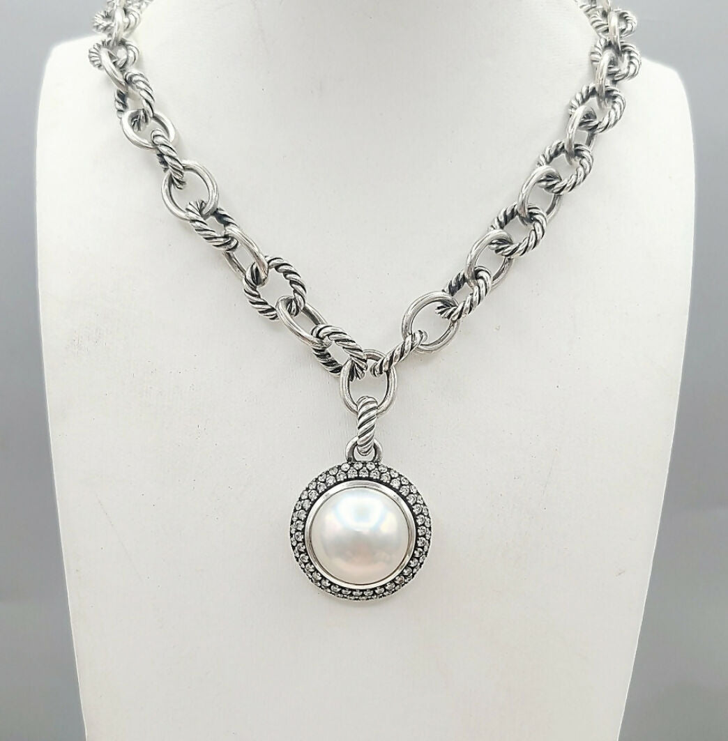 David Yurman Cerise Moonlight Ice Pendant 鈥?Pearl & Diamond、mySite、hinf8tx79