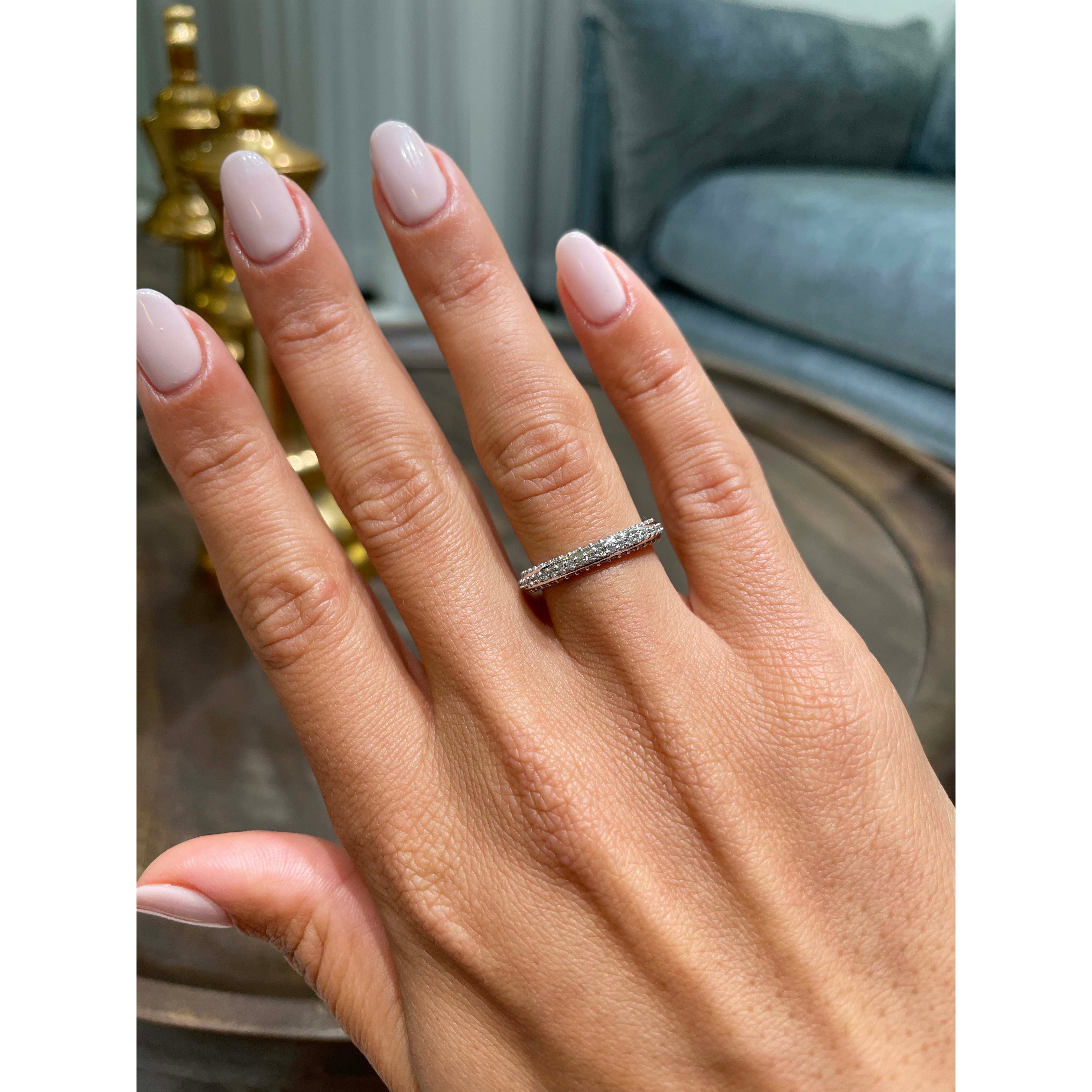 Anastasia Lab Grown Pave Diamond Wedding Ring (0.75 Carat) -14K White Gold (RTS)、mySite、hinf8tx79