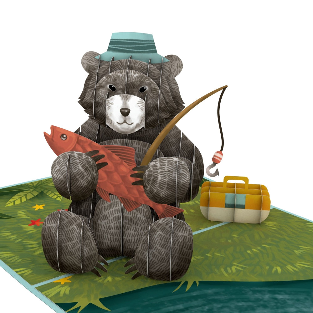 Father’s Day Fishing Bear Pop-Up Card、mySite、solidvoid