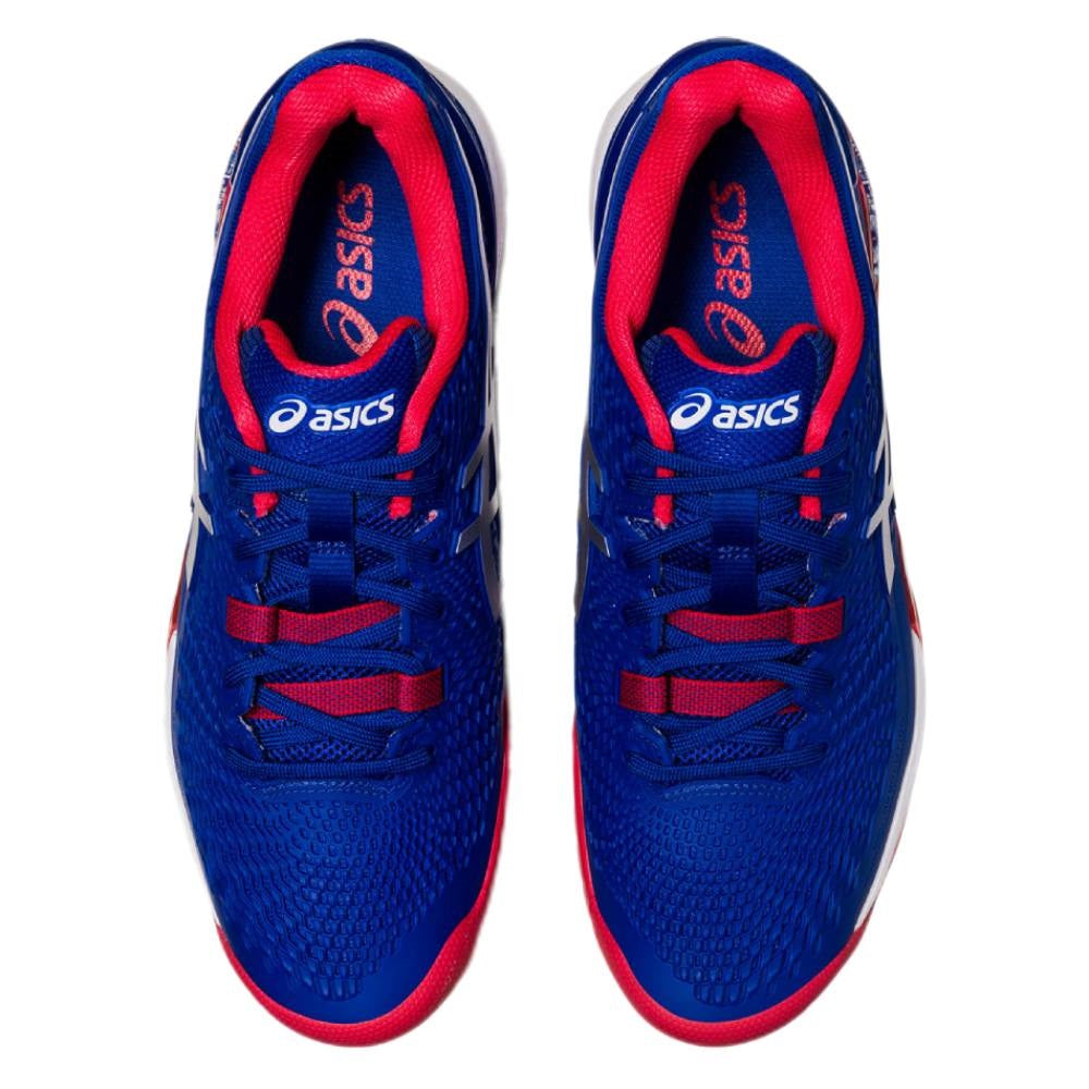 Asics Gel Resolution 9 London Wimbledon Edition Men's Tennis Shoe (Blue/Red)