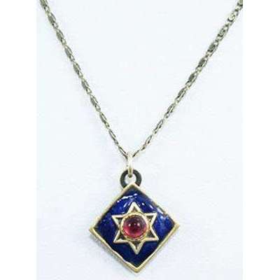 Michal Golan Blue Diamond Star of David with Garnet、mySite、topwebapps