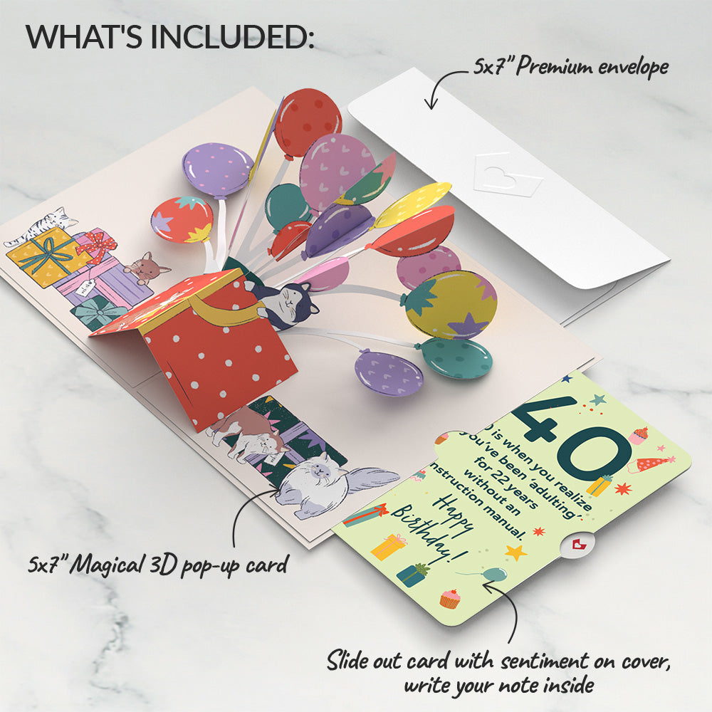 Curious Cats 40th Birthday Pop-Up Card and Sentiment Set、mySite、solidvoid