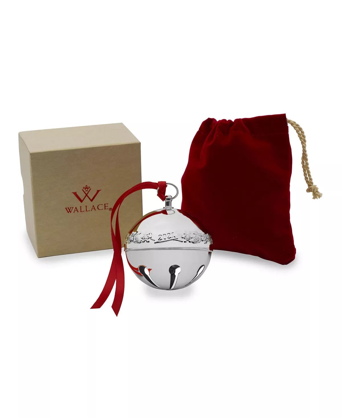 Wallace Silver Plated 2021 Sleigh Bell Ornament Keepsake、mySite、g9winljtr