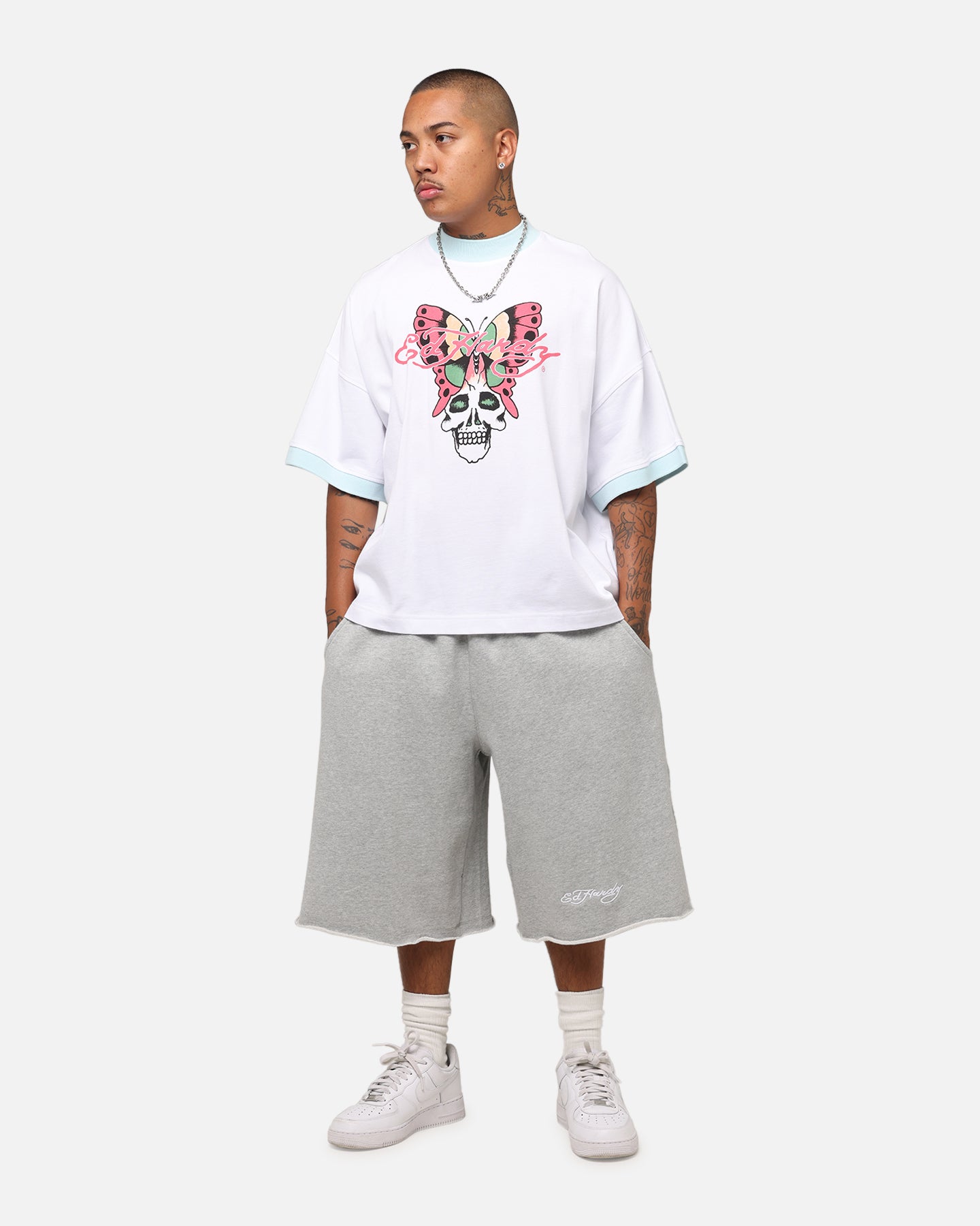 Ed Hardy Butterfly Ringer T-Shirt White、mySite、zt4zffjzw