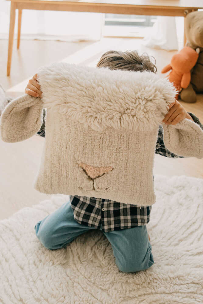 WOOL CUSHION PINK NOSE SHEEP、mySite、gigharbornorthrealestate