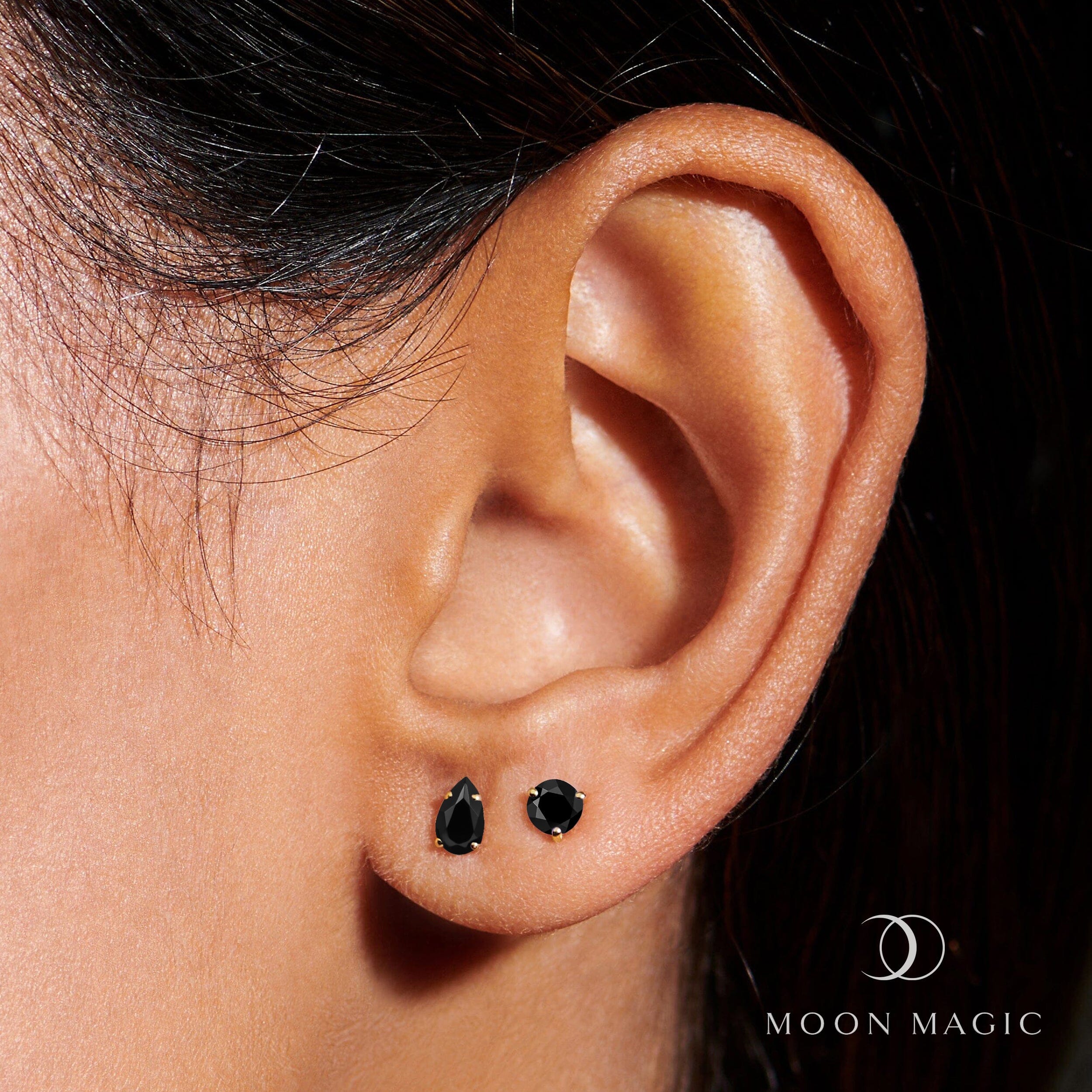 Black Obsidian Petite Round & Teardrop Studs、mySite、hinf8tx79
