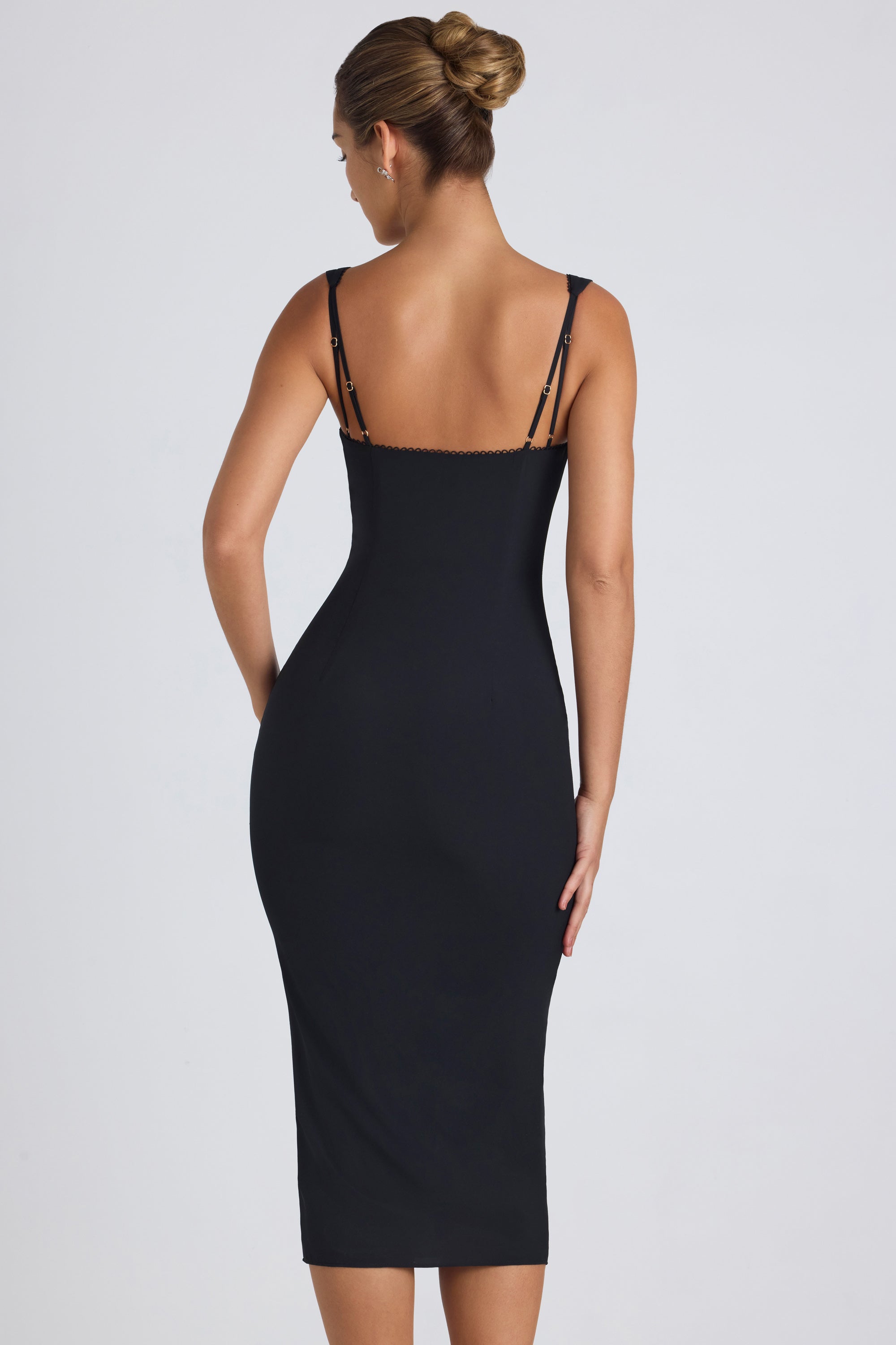  Button-Detail Midaxi Dress in Black、mySite、sugarbowlscore