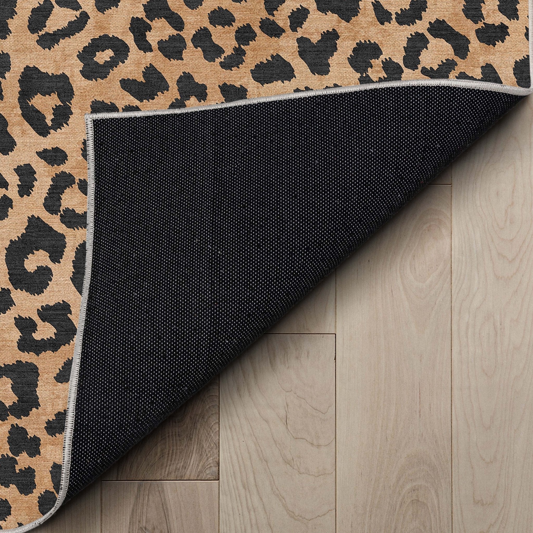 Animal Print Leopard Pattern Brown Flat-Weave Rug、mySite、gigharbornorthrealestate