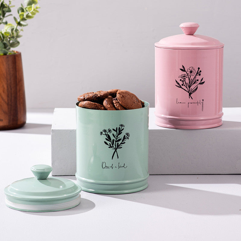 Stainless Steel Jar Canister Set | Pink Green | Set of 2、mySite、camillekostekn