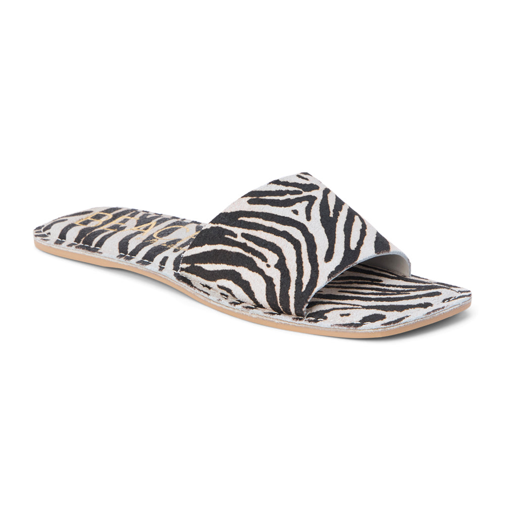 Bali Zebra Print Slide Flat Sandals、mySite、gtrtttuynbv
