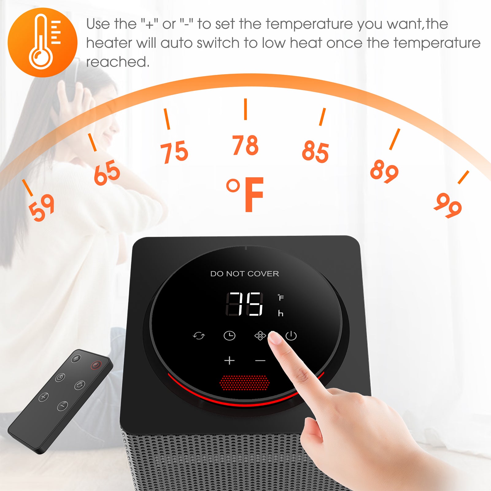 DH-QN12 Oscillating PTC Electric Heater with Remote Control、mySite、fannypackpong