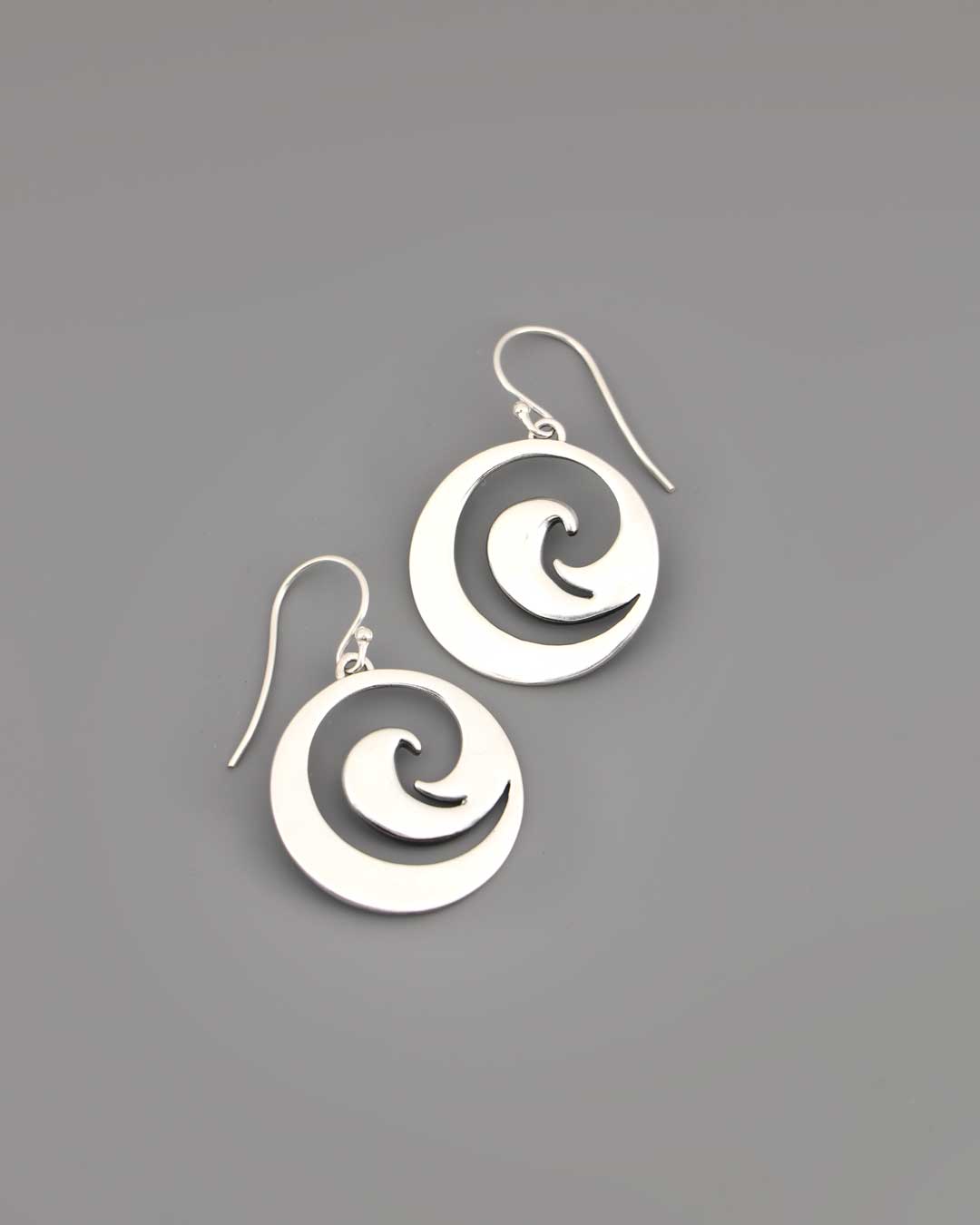 Sterling Silver Ocean Wave Earrings – Abstract Spiral Jewelry、mySite、topwebapps